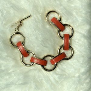 Banana Republic leather and gold bracelet